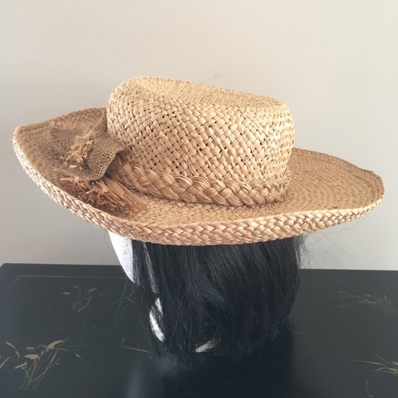 Straw Hat with Decorative Straw Bow - Picture 2 of 5